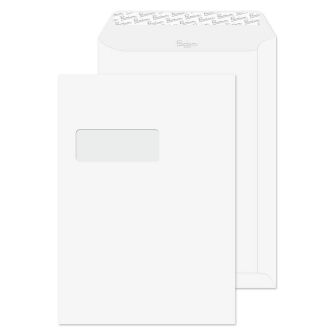 50 x Purely C4/A4 Size White No Window Pocket Envelopes Self Seal 90gsm Quality 