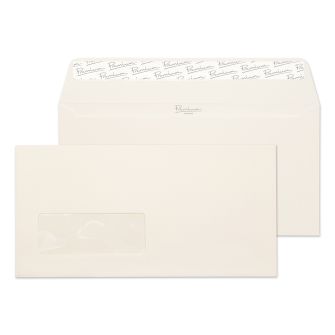 Wallet Peel and Seal Window Oyster Wove DL 110x220 120gsm Envelopes