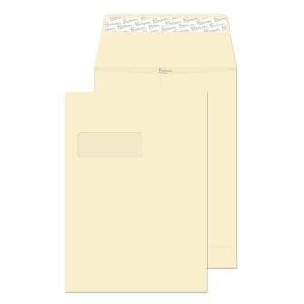 Gusset Pocket Peel and Seal Window Cream Wove C4 324x229x25 140gsm Envelopes