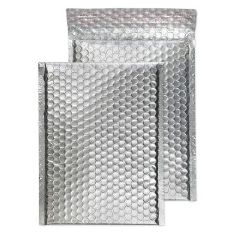 Padded Bubble Pocket Peel and Seal Metallic Silver C5+ 250x180