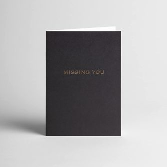Blake Sienna Missing You Note Cards Black Note Cards with Ice White envelopes A6 148 x 105 mm - Pack of 5