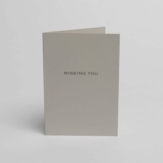 Blake Indigo Missing You Pale Grey Note Cards with Dark Grey envelopes A6 148mm x 105mm - Pack of 5