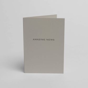 Blake Indigo Amazing News Pale Grey Note Cards with Dark Grey envelopes A6 148mm x 105mm - Pack of 5