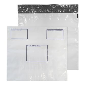 Polypost Polythene Wallet Peel and Seal White 450x460