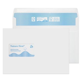 Nature First Wallet Self Seal Window White C5 162x229 90gsm Envelopes