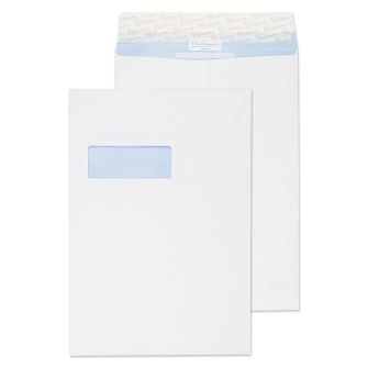 Tear Resistant Pocket Peel and Seal Window White C4 324x229 125gsm Envelopes