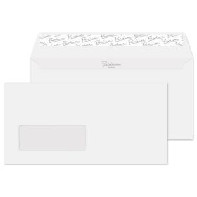 Wallet Peel and Seal Window Ice White Wove DL 110x220 120gsm Envelopes