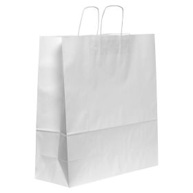 Twist Handled White Kraft Paper Carrier Bag 450x170x480mm 100gsm