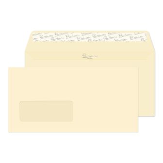 Wallet Peel and Seal Window Cream Wove DL 110x220 120gsm Envelopes