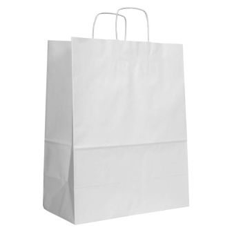 Twist Handled White Kraft Paper Carrier Bag 350x180x440mm 100gsm